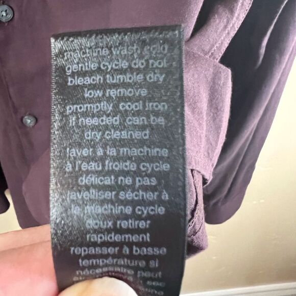 John Varvatos‎ Mens Long Sleeve Button Down Burgundy Dress Shirt Size Medium - Picture 7 of 7